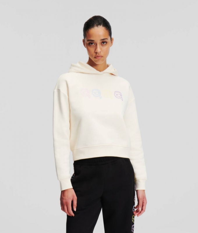 WOMEN'S IKON OUTLINE HOODIE - Off White