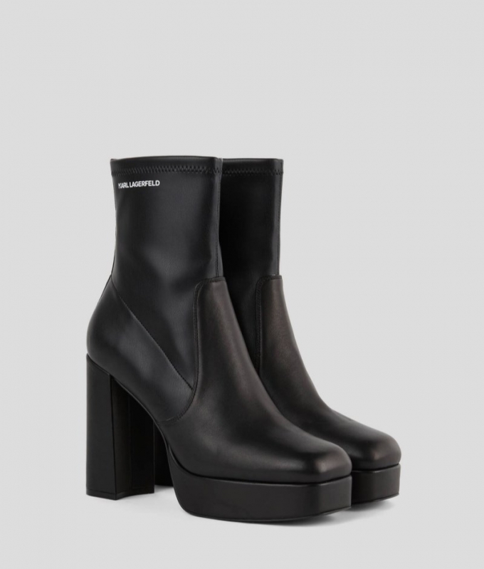 WOMEN'S DAPHNE STRETCH MIDI BOOTS - Black