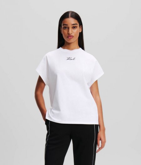 WOMEN'S KARL SIGNATURE T-SHIRT - White