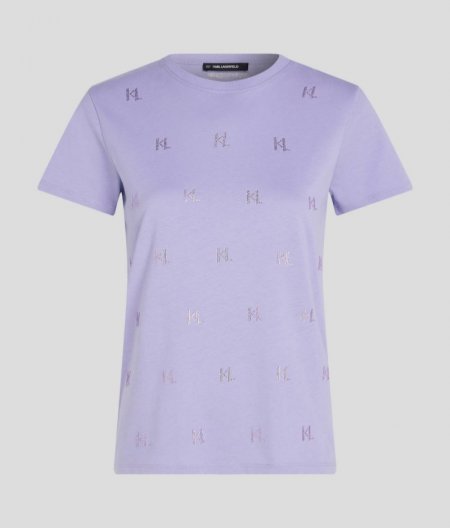 WOMEN'S KL MONOGRAM RHINESTONE T-SHIRT - Sweet Lavender