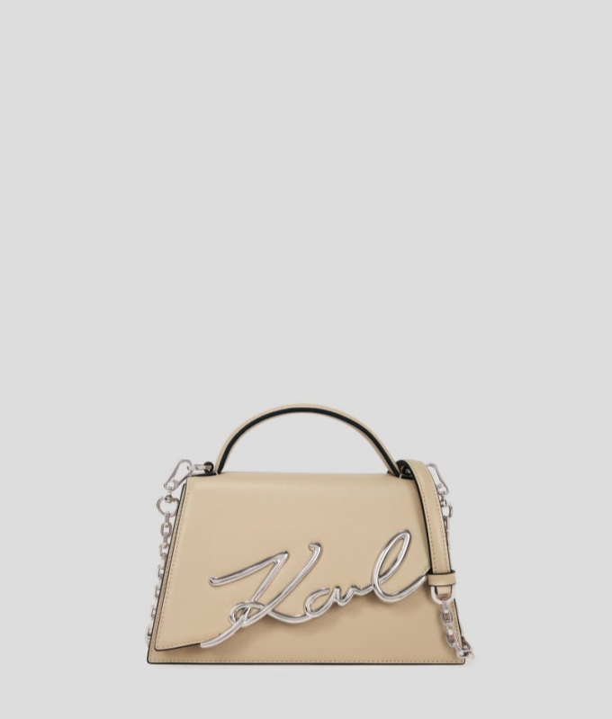 WOMEN'S K/SIGNATURE MEDIUM CROSSBODY BAG - Trench Beige