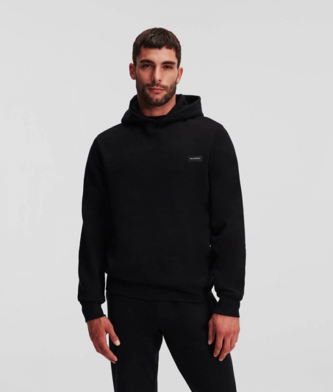 MEN'S KARL LOGO LOUNGEWEAR HOODIE - Black