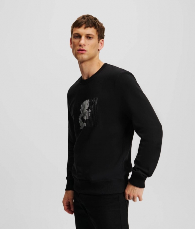 MEN'S OPTICAL ILLUSION SWEATSHIRT - Black