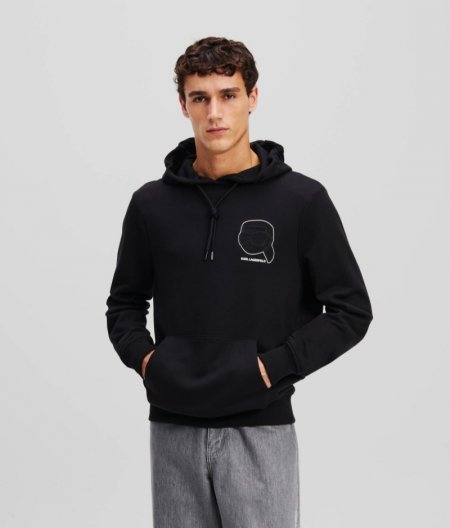 MEN'S IKON OUTLINE HOODIE - Black