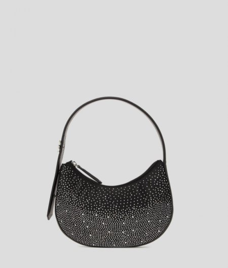 WOMEN'S K/SOIRÉE RHINESTONE HALF-MOON BAG - Black