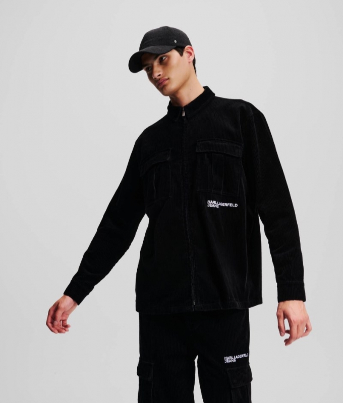 MEN'S KLJ CORDUROY OVERSHIRT - BLACK