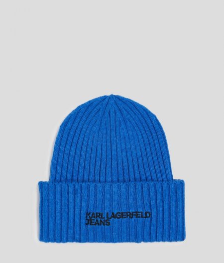 WOMEN'S KLJ LOGO RIBBED BEANIE - KLJ BLUE