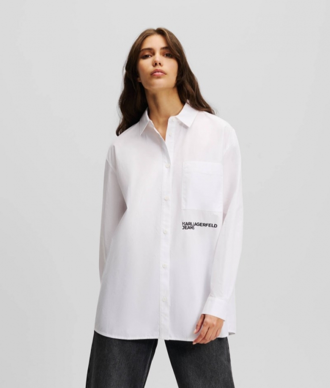 WOMEN'S KLJ OVERSIZED SHIRT - WHITE