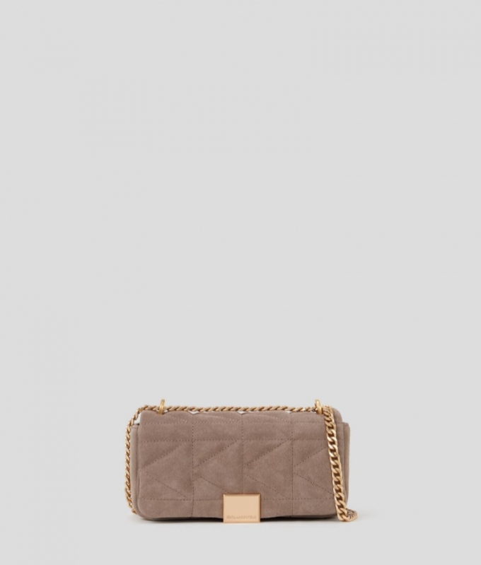 WOMEN'S K/KUILT NUBUCK SMALL CROSSBODY BAG - Ash Grey