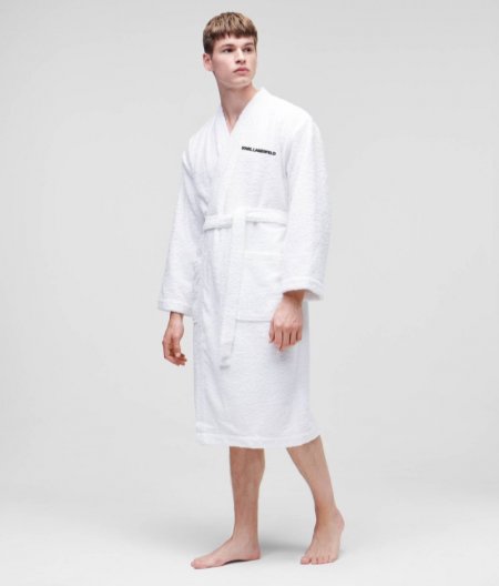 MEN'S KARL IKON BATHROBE - White