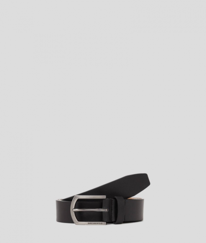 MEN'S K/ESSENTIAL LEATHER BELT - Black