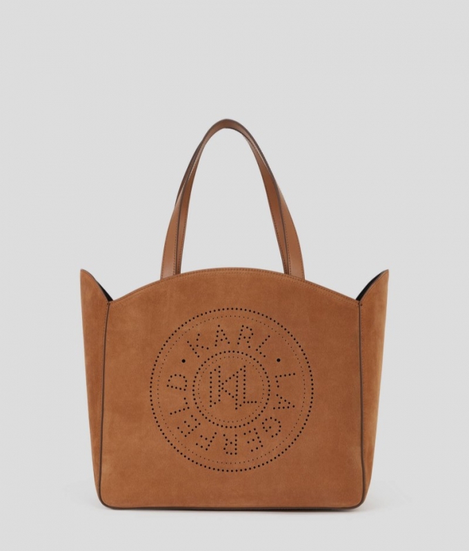 WOMEN'S K/CIRCLE SUEDE TOTE BAG - Terra