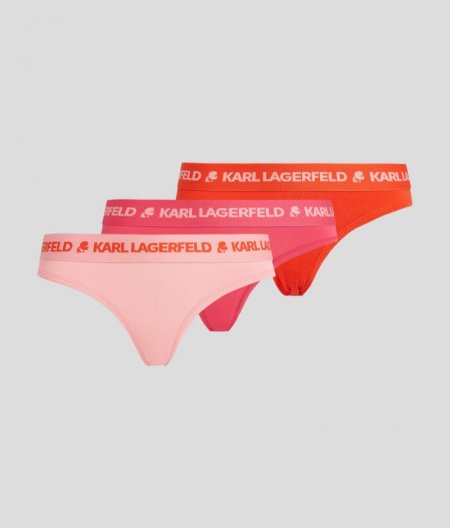 WOMEN'S KARL LOGO BRIEFS – 3 PACK - Fiery Red-Raspberry Flamingo