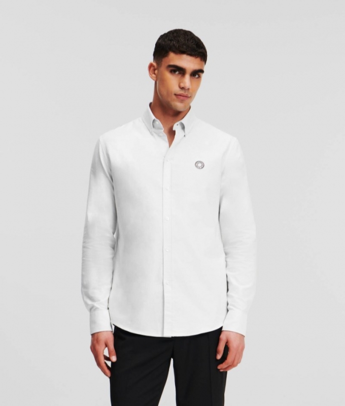 MEN'S CIRCLE LOGO OXFORD SHIRT - White