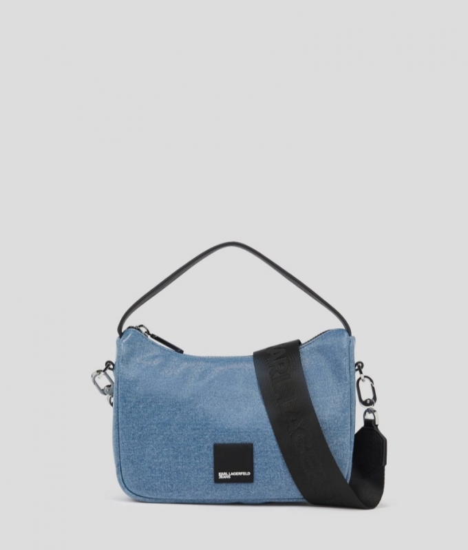 WOMEN'S KLJ BOX LOGO COATED MINI HOBO BAG - Coated Blue