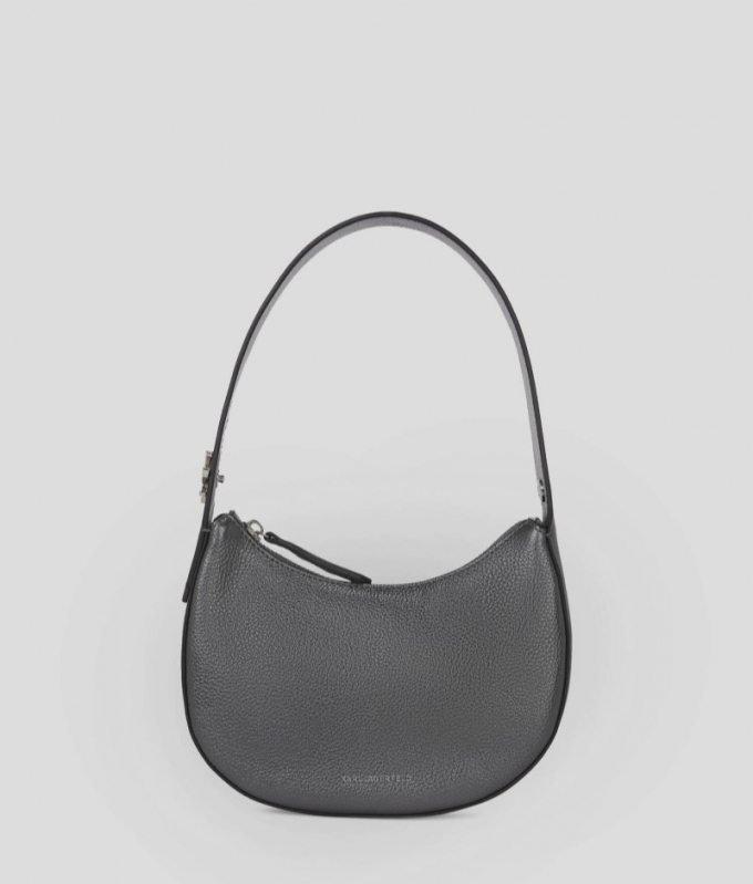 WOMEN'S K/SOIRÉE METALLIC TOP-HANDLE BAG - Gunmetal