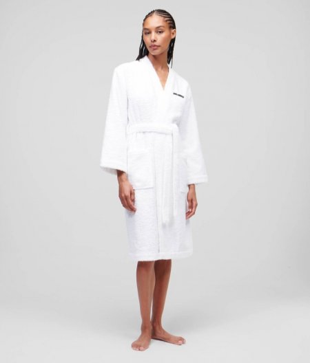 WOMEN'S KARL IKON BATHROBE - White