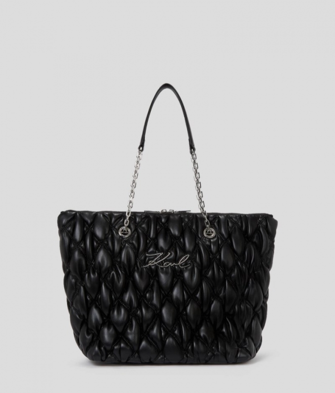 WOMEN'S K/SIGNATURE KUILT TOTE BAG - Dark Chocolate