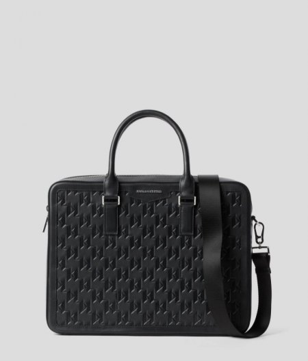 MEN'S K/LOOM LEATHER BRIEFCASE - Black