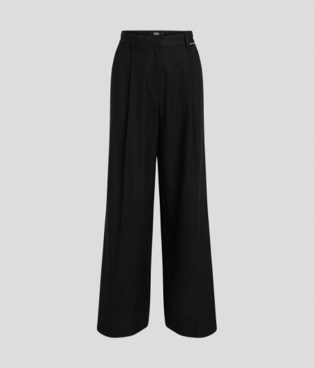 WOMEN'S WIDE LEG PANTS - Black