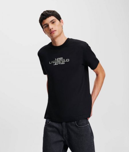 MEN'S KLJ FOIL LOGO T-SHIRT - BLACK