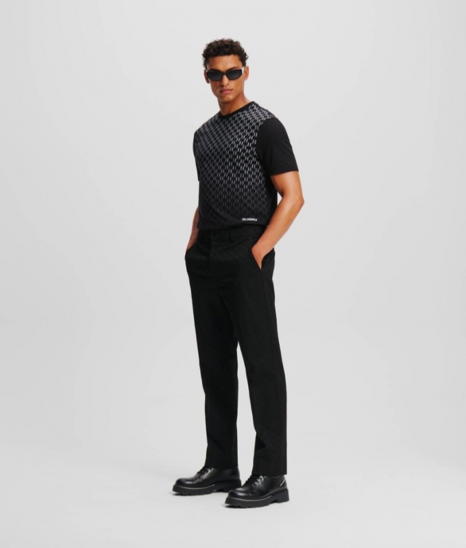 MEN'S KL MONOGRAM TAILORED PANTS - Black Monogram