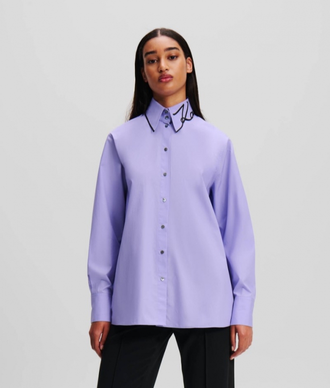 WOMEN'S KARL SIGNATURE SHIRT - White