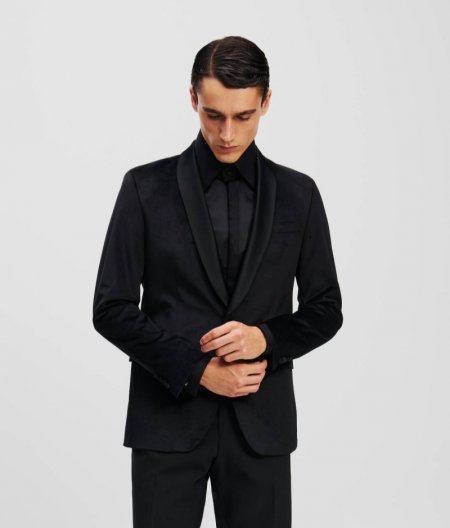 MEN'S SINGLE-BREASTED JACKET - Black