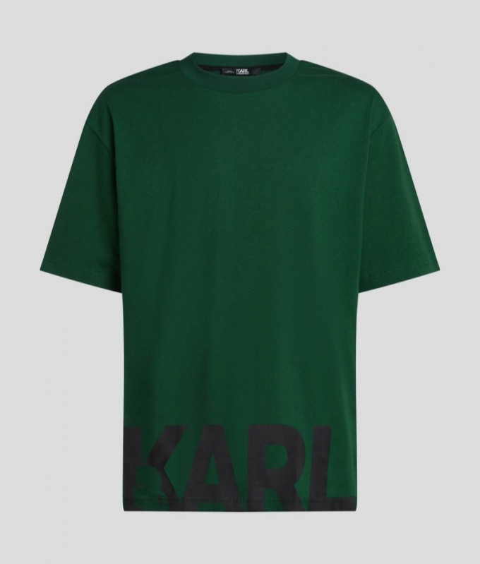 MEN'S KARL LOGO HEM T-SHIRT - Rainforest Green