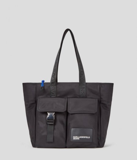 WOMEN'S KLJ STREET NYLON TOTE BAG - BLACK