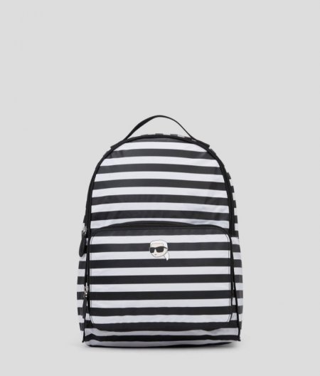 WOMEN'S IKON NYLON PACKABLE BACKPACK - Small Stripe Black-White