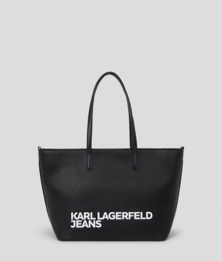 WOMEN'S KLJ LOGO LARGE TOTE BAG - BLACK