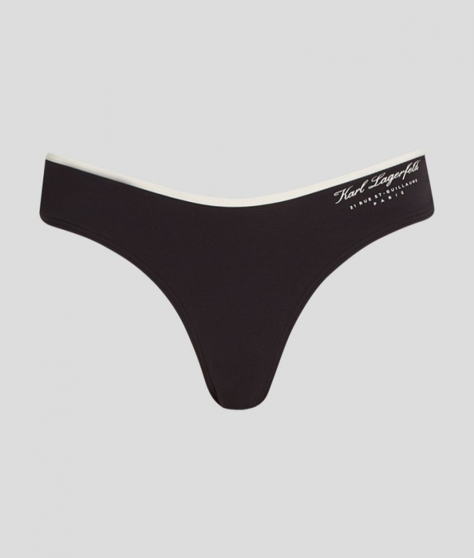 WOMEN'S HOTEL KARL HIGH-RISE BIKINI BOTTOMS - Black