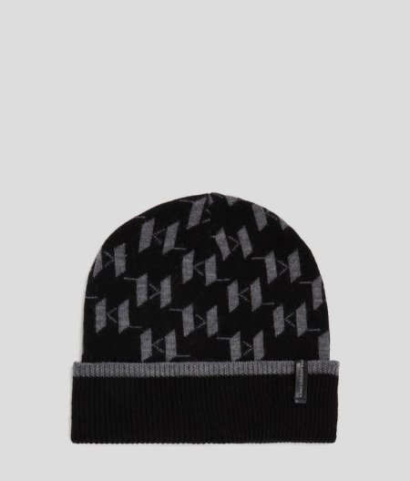 MEN'S K/MONOGRAM BEANIE - Black