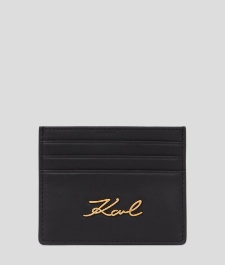 WOMEN'S K/SIGNATURE CARDHOLDER - Black/Gold