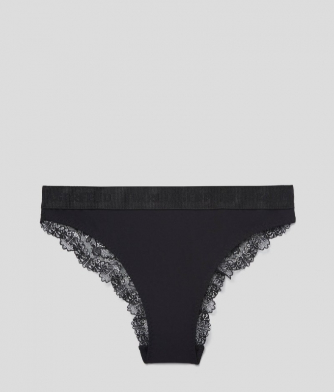 WOMEN'S LACE BRIEFS - Black