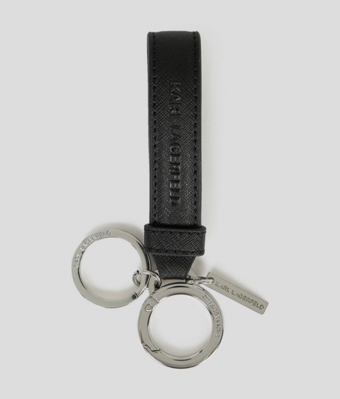 MEN'S K/ESSENTIAL LEATHER KEYCHAIN - Black