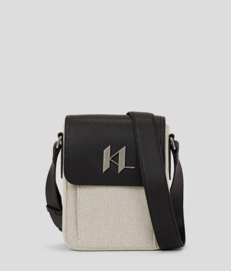 MEN'S K/PLAK CANVAS CROSSBODY BAG - Canvas/Black