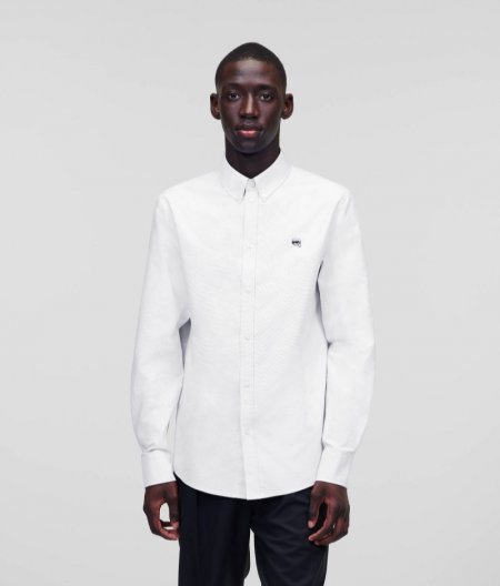 MEN'S KARL IKON POPLIN SHIRT - White