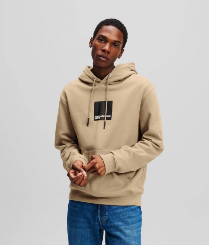 MEN'S KLJ BOX LOGO HOODIE - Desert Taupe