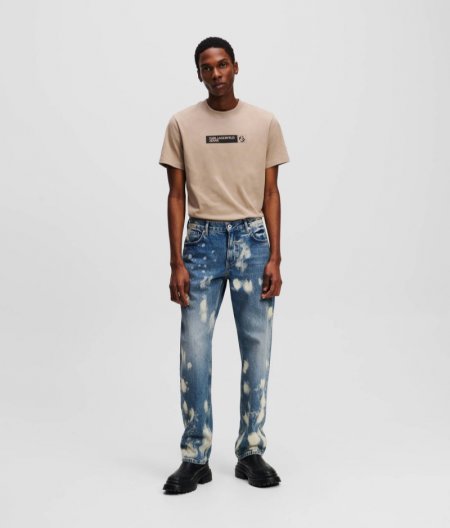 MEN'S BLEACHED STRAIGHT JEANS - Bleached Denim