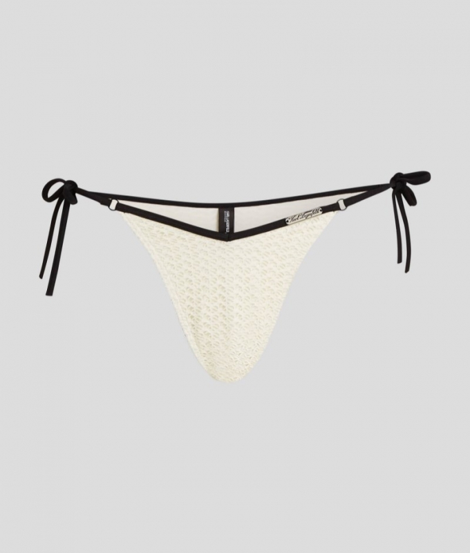 WOMEN'S HOTEL KARL CROCHET BIKINI BOTTOMS - Cannoli Cream