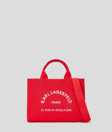 WOMEN'S RUE ST-GUILLAUME MEDIUM SQUARE TOTE BAG - Racing Red