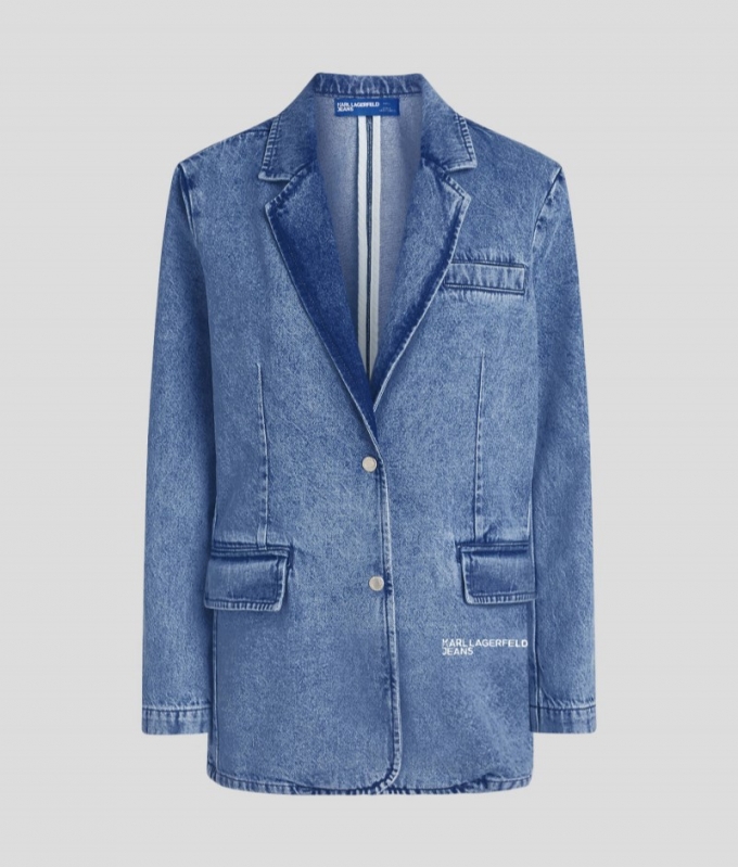 WOMEN'S KLJ DENIM BLAZER - Mid Blue Stone