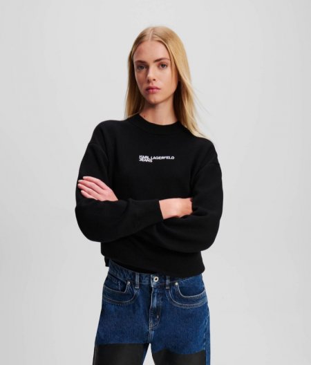 WOMEN'S KLJ LOGO SWEATER - BLACK