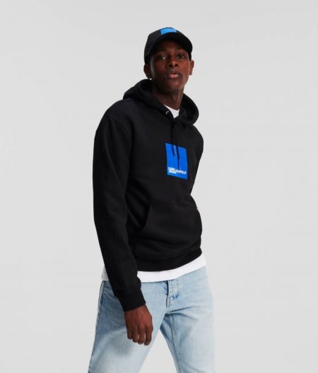 MEN'S KLJ BOX LOGO HOODIE - BLACK