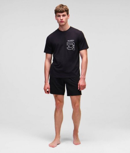 MEN'S KARL IKON SHORTS AND TEE SET - Black