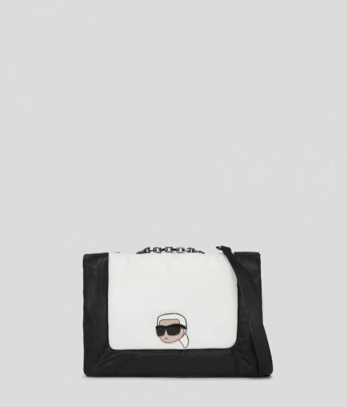 WOMEN'S IKON PUFFY CROSSBODY BAG - White/Black