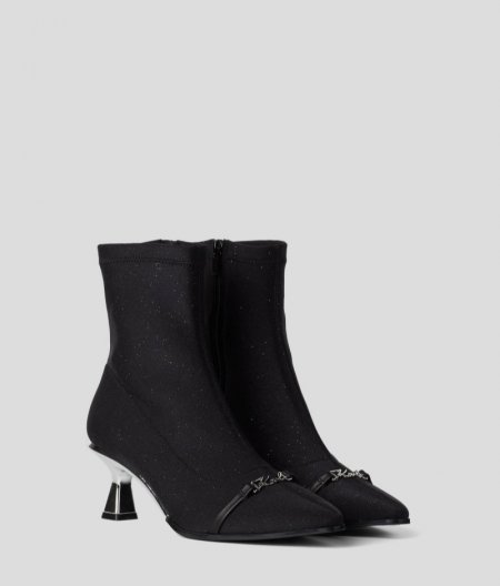 WOMEN'S PANACHE GLITTER ANKLE BOOTS - Black