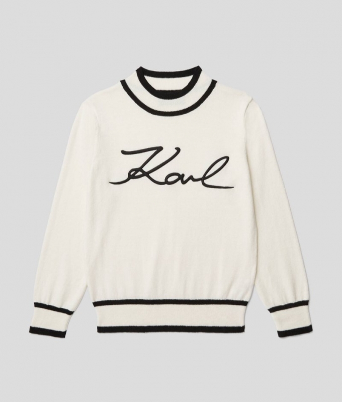 GIRLS KARL SIGNATURE SWEATER - Ivory